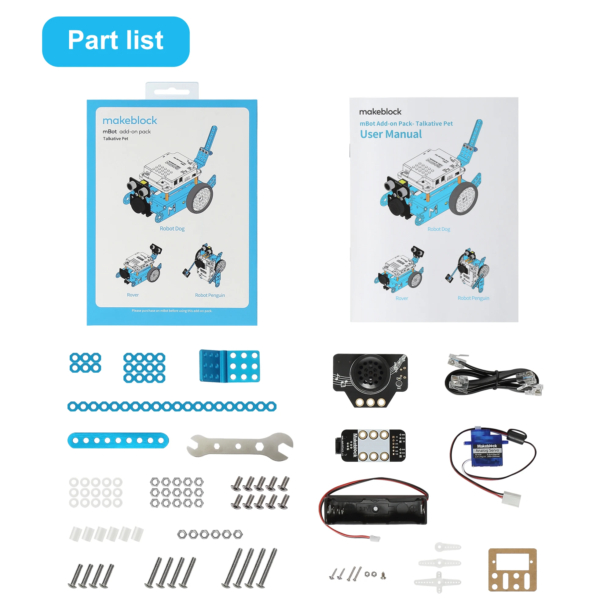 Makeblock Talkative Pet Robot дополнительный набор предназначен для mBot робот 3 в 1 упаковка