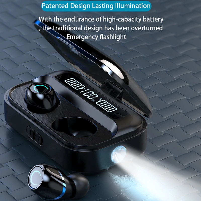 

TANOLD Wireless Bluetooth Earphones 9D Surround Sound LED Display Noise Cancelling Waterproof With 1500mAh Charging Box G05