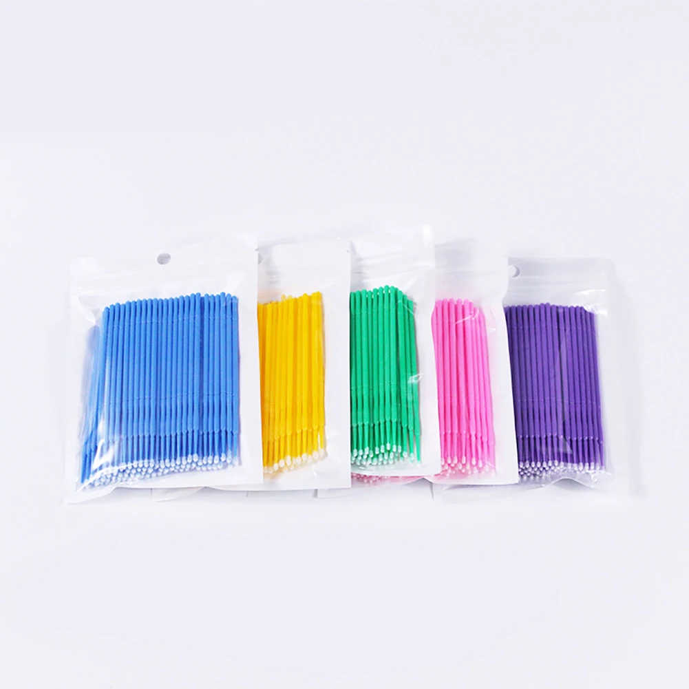 

100Pcs Disposable Micro Eyelash Extension Applicator Mascara Brush Stick Swabs