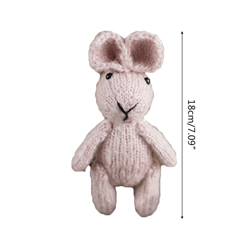 

Newborn Baby Photography Props Cute Crochet Knitted Rabbit Doll Toy Handmade Infants Photo Shooting Accessories