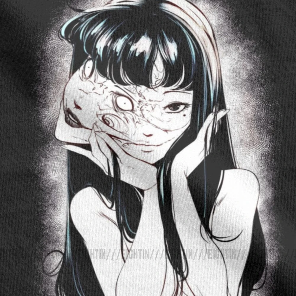 Junji Ito, мужские футболки, японская каго манга, ужас, томие, Харадзюку, футболки с коротким рукавом, хлопок, 6XL одежда