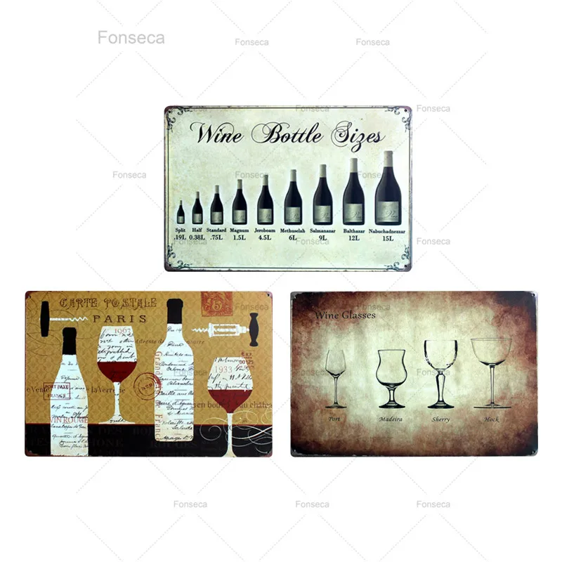 Металлическая Оловянная картина в виде кофейной бутылки Настенный декор для