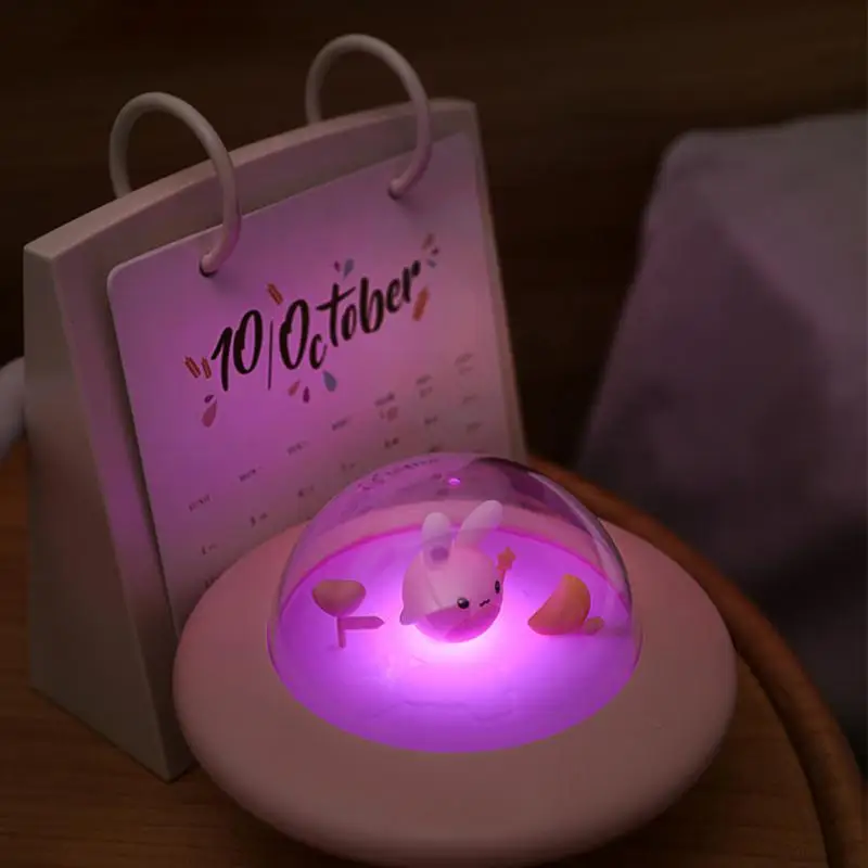 

Cute Flying Rabbit Night Light Children's Bedroom Bedside Lamp Table Lamp LED Music Lights USB Remote Control Atmosphere Light