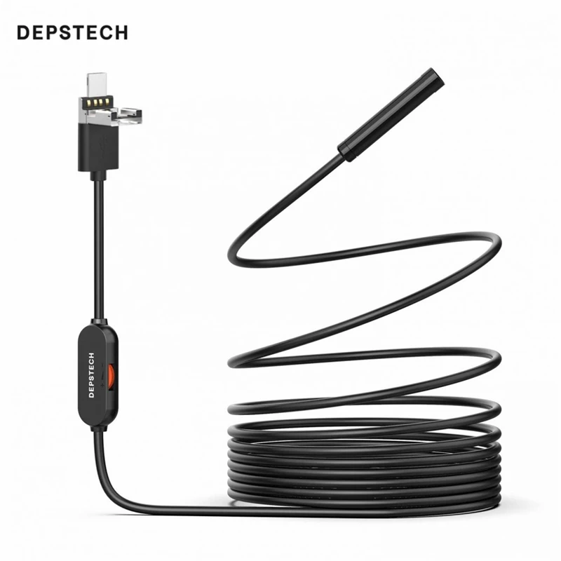 Камера-Эндоскоп DEPSTECH 86X 8 5 мм гибкая водонепроницаемая IP67 6 Регулируемых