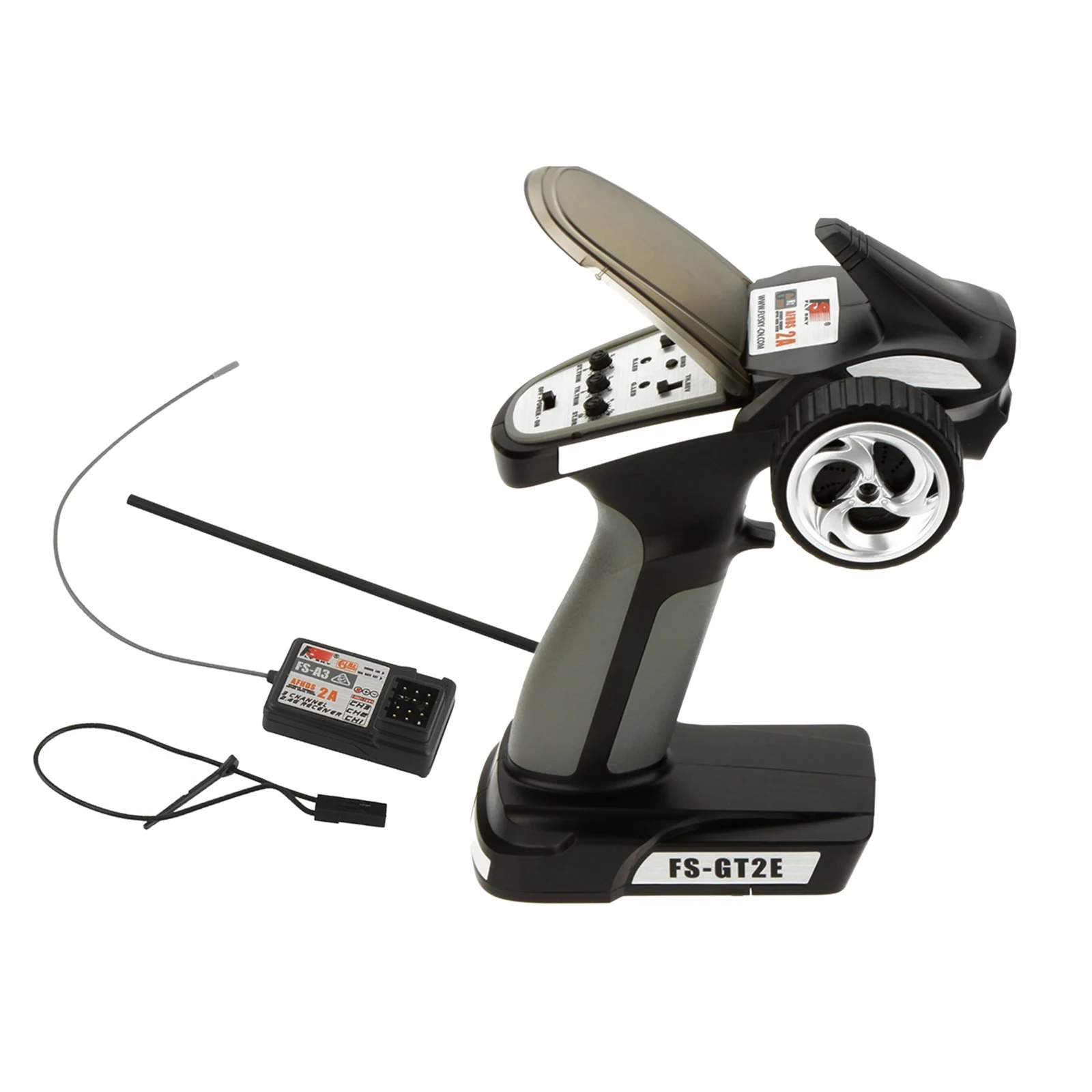 

FS-GT2E 2A 2CH RC CAR TRANSMITTER W/ RECEIVER SET RADIO SYSTEM PARTS