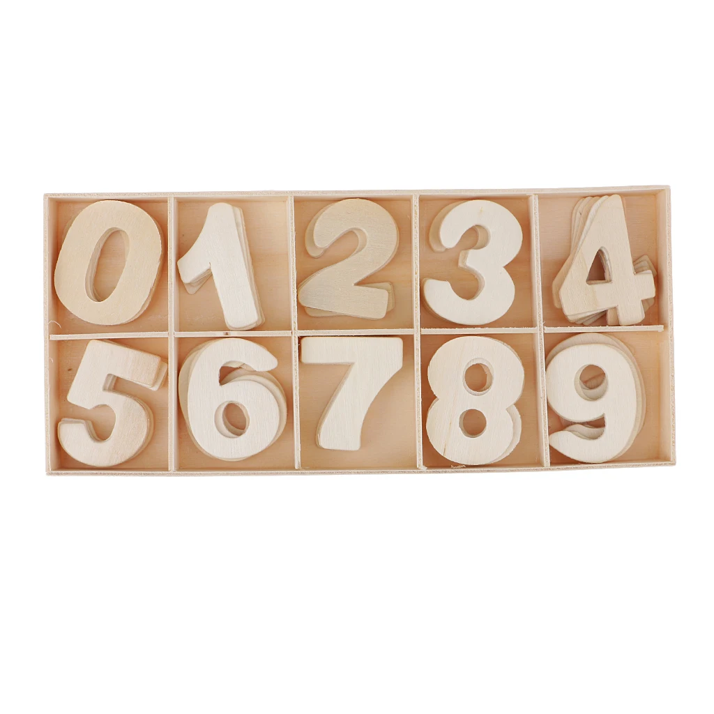 

60 Pieces Smooth Natural Wooden Numbers Wooden Lowercase Letters Numbers Great