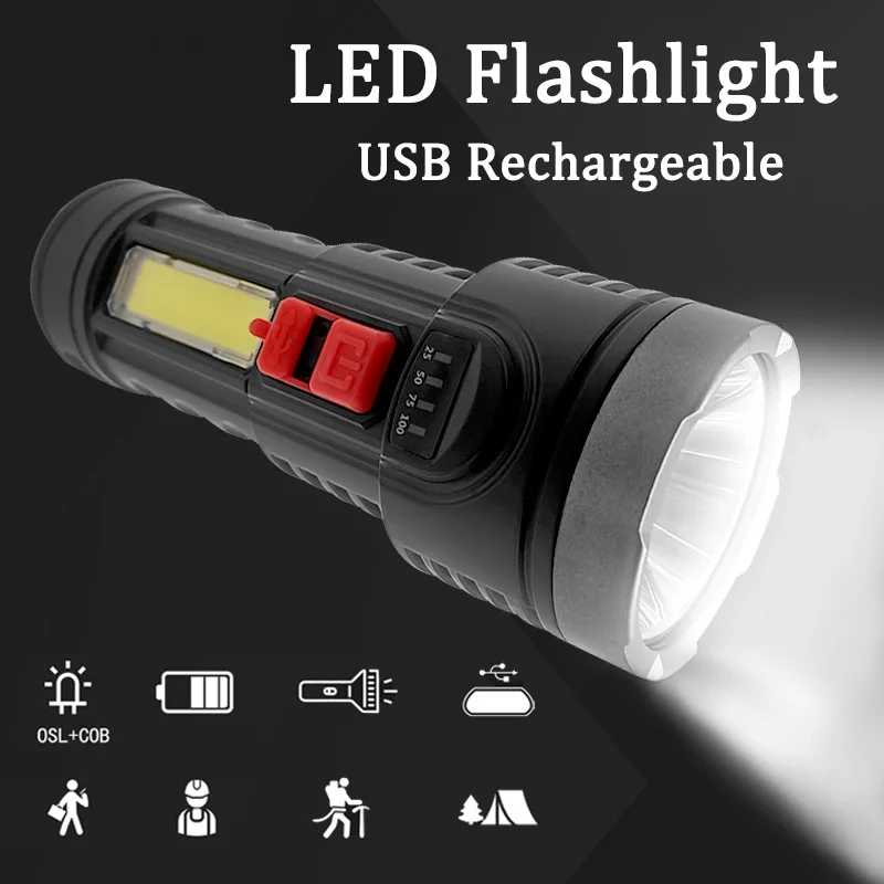 

Portable USB Charging Flashlight IPX6 Waterproof Night Led Torch Camping LED Bulbs Zoomable Torch Light Ultra Bright Lantern