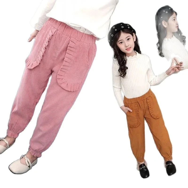 

Girls' corduroy pants children girls' leisure cotton trousers children's casual pants corduroy clothes P5222