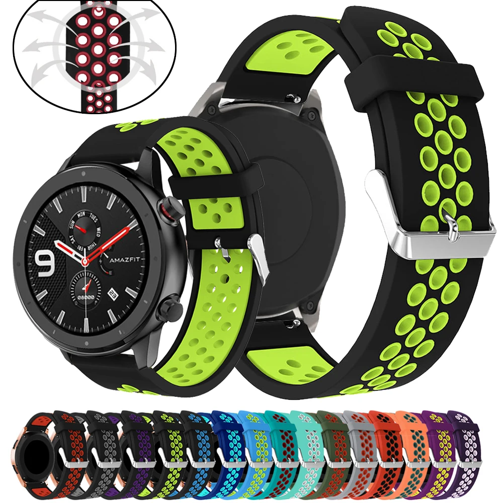 

Breathable Silicone Sport Band Strap For Huami Amazfit GTR 47mm Bracelet Belt Sport Replacement 22mm Watchband For Amazfit 2 2S