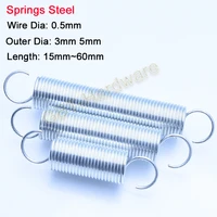 1020pcs galvanized stretching spring wire dia 0 5mm outer dia 3mm 5mm length 15202530354060mm with hook machinery