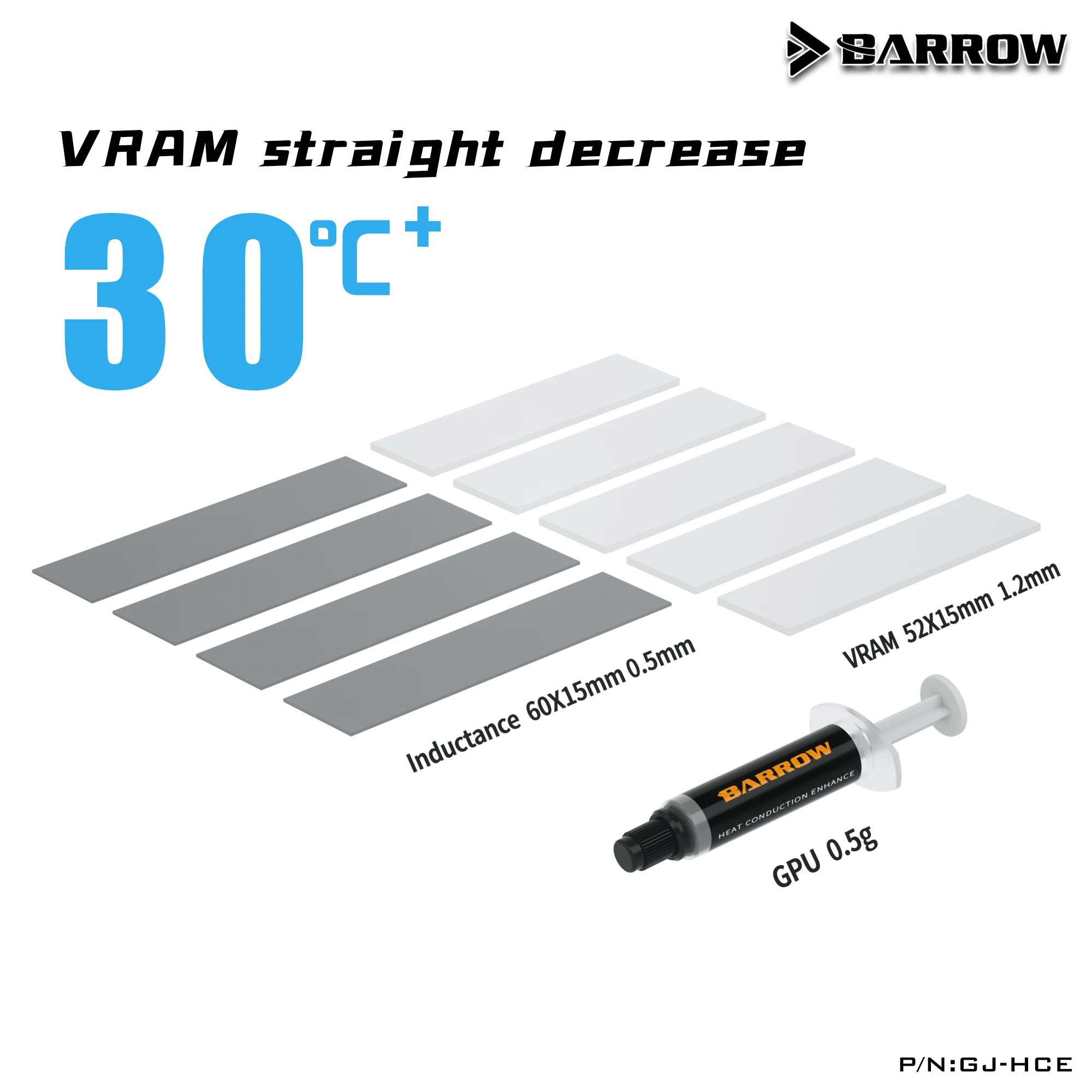 

Barrow PC Water Cooling Thermal Paste Heat Sink Enhance Thermal Conductivity Suite for Graphics Card,Cpu Water Cooling GJ-HCE