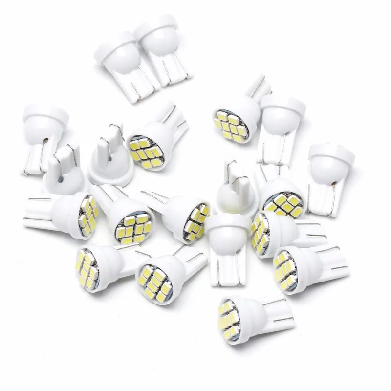 

10PCS T10 W5W 158 192 168 194 8SMD 1206 LED Car Bulb 12V for License Plate Lights Reading Lamp