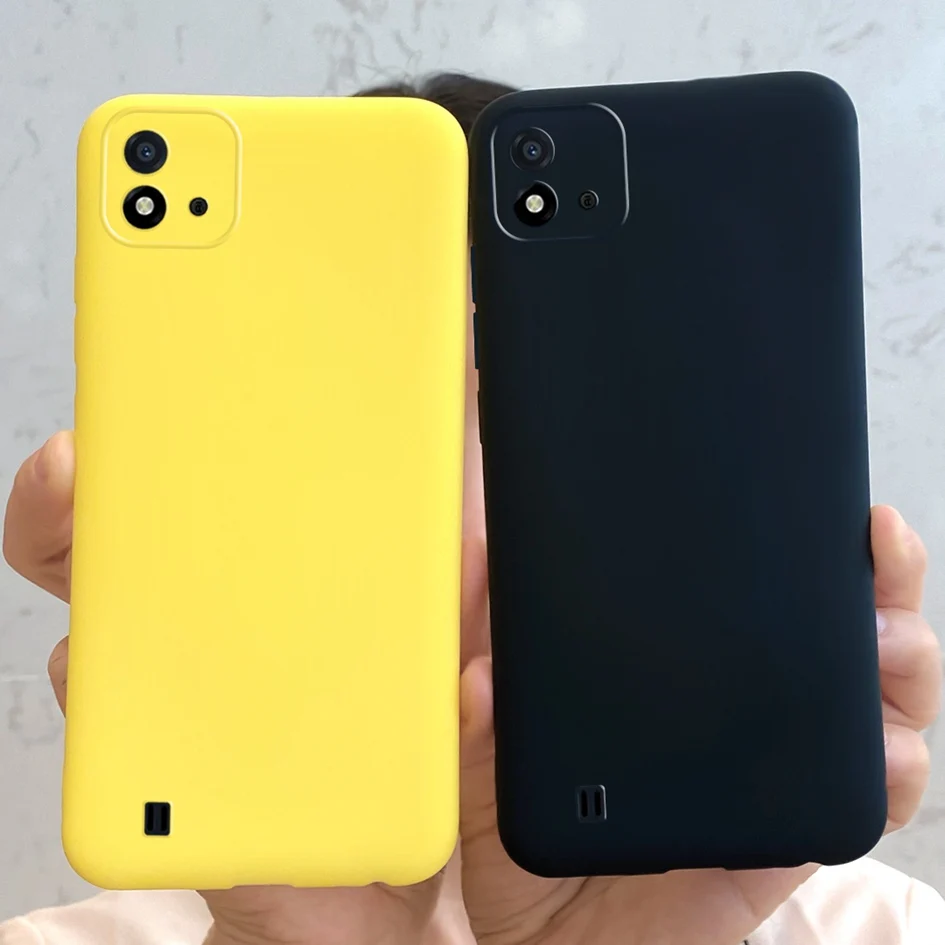 Оригинальный жидкий силиконовый чехол для Realme C15 C17 C20 Мягкая термополиуретановая