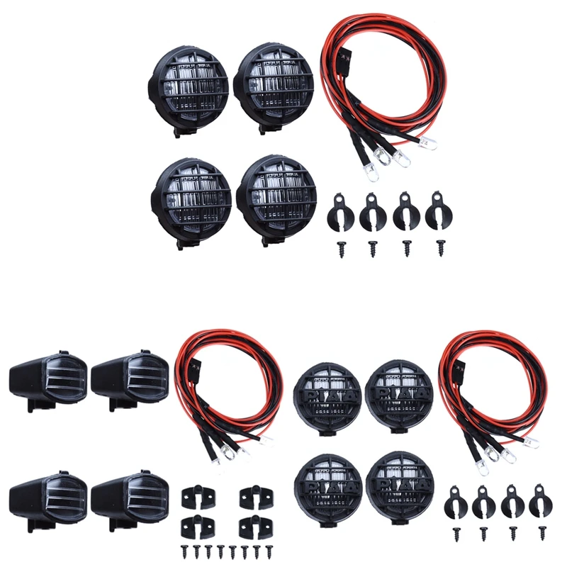 4PCS1:10 RC Model Car LED White Light with Lampshade for 1/10 Rc Rock Crawler Traxxas TRX4 Axial SCX10 Accessories and Parts | Игрушки и