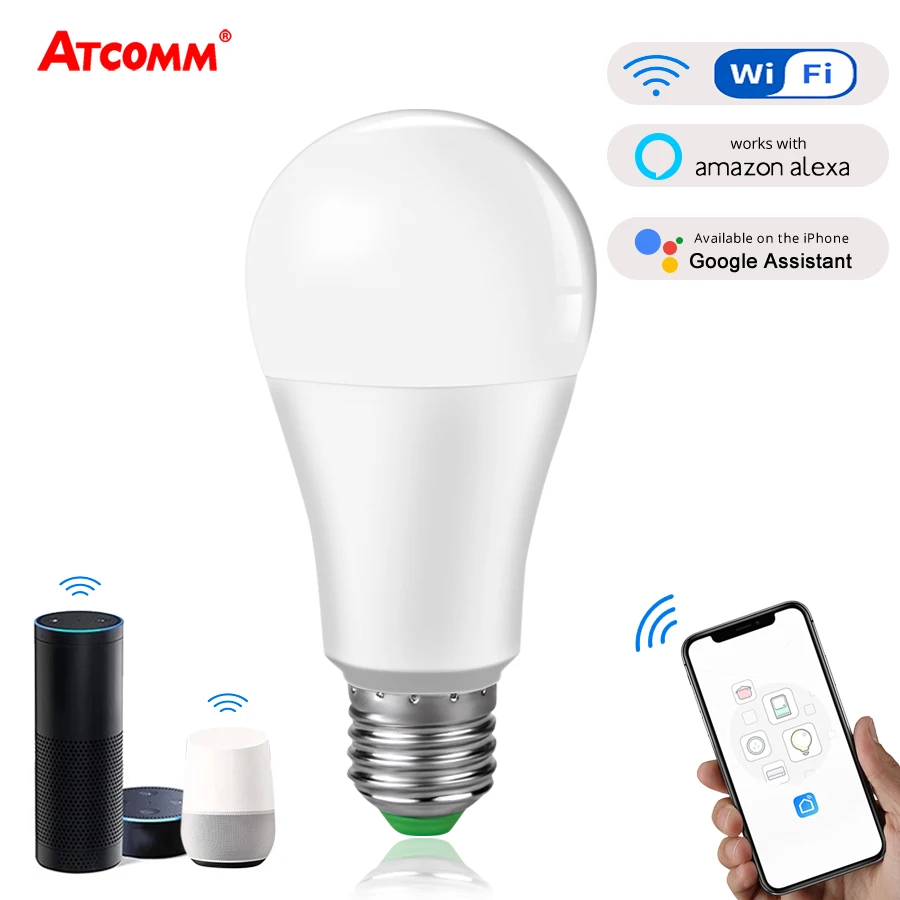 

4 pcs 15W 1800 lm WiFi Ampoule LED E27 B22 Intelligent Light Bulb Dimmable Smart ampolleta wifi Lamp Alexa Google Assistant Echo