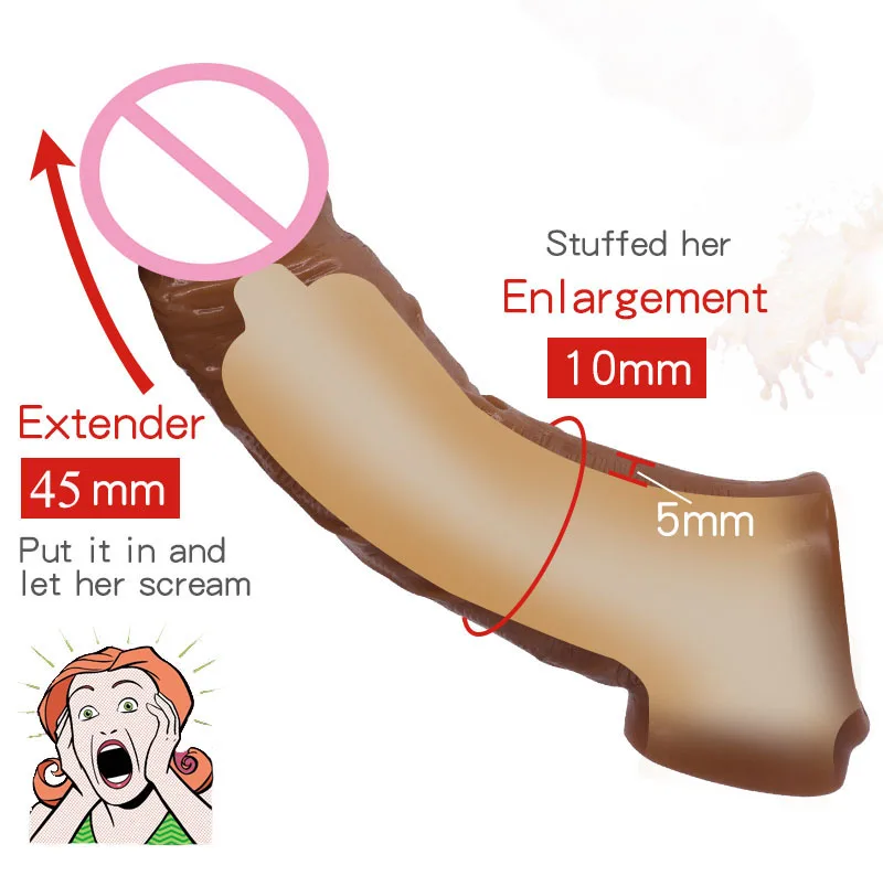 Многоразовые растяжимые презервативы для увеличения мужского пениса интимные