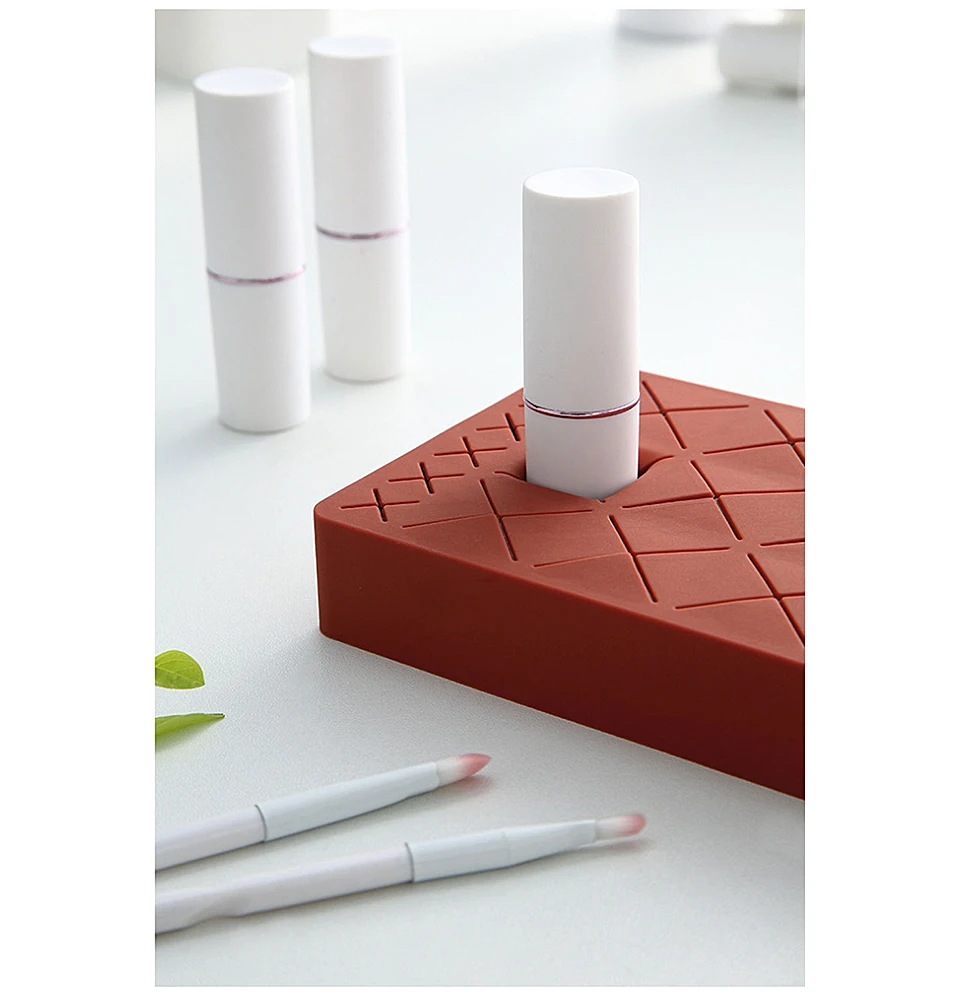 Силиконовая стойка для хранения губной помады, Настольная коробка для хранения косметики, коробка для хранения карандашей для бровей, губ, разноцветная креативная стойка для отделки