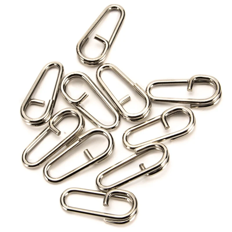 50pcs/100pcs Stainless Steel Fishing Line Terminal Tackle Accessory For Safety Snaps Clip Interlock Outdoor|Рыболовные снасти| |