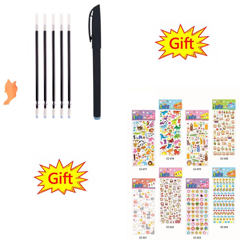 4 книги + ручка наклейка многоразовая тетрадь для каллиграфии учебная книга