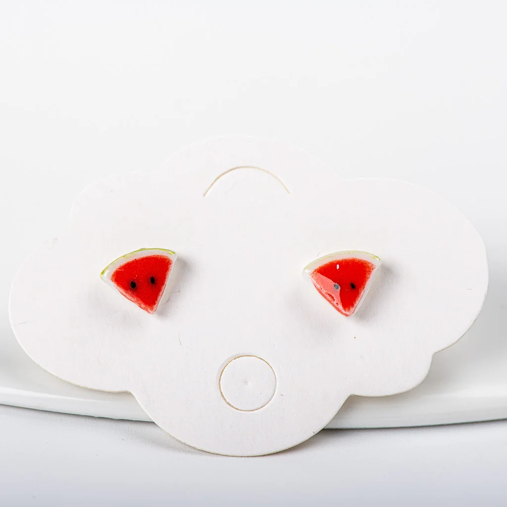 Серьги-гвоздики из керамики женские DIY ювелирные аксессуары для девочек милые