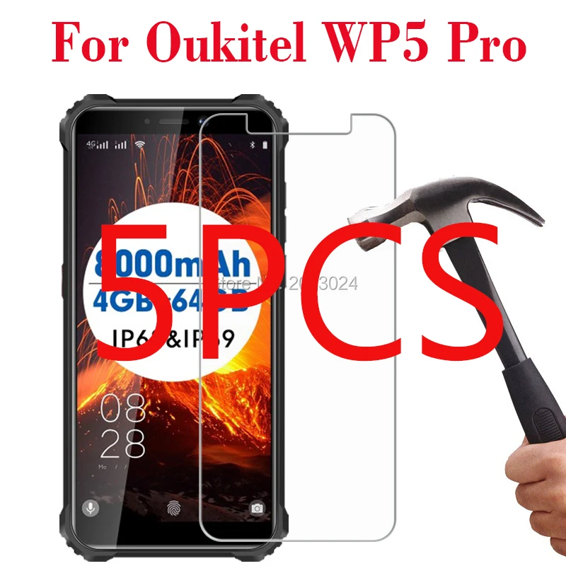5 шт. для Oukitel WP5 Pro закаленное стекло Защитная пленка WP5Pro дюйма экрана чехол