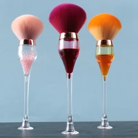 navida 1pc wine glass style makeup brush artificial fiber wool foundation blush pink face brush highlight concealer beauty tools