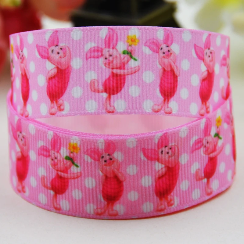 7/8 ''(22 мм) вечерние атласные ленты с рисунком Винни-медведя из мультфильма, 10 ярдов - Цвет: X 02261