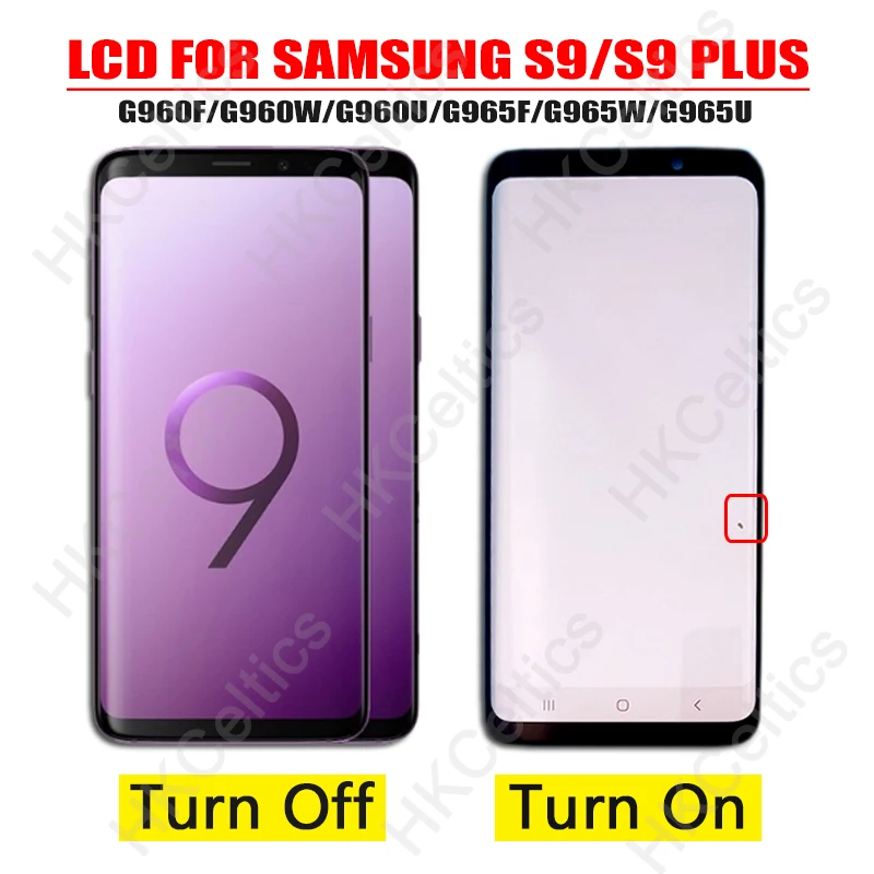AMOLED Замена для SAMSUNG Galaxy S9 G960 S9+ G965F ЖК сенсорный экран дигитайзер с рамкой дисплей+ маленькое пятно