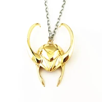 hbswui superhero loki helmet necklace high quality tv movie show fashion metal jewelry womanboy gift