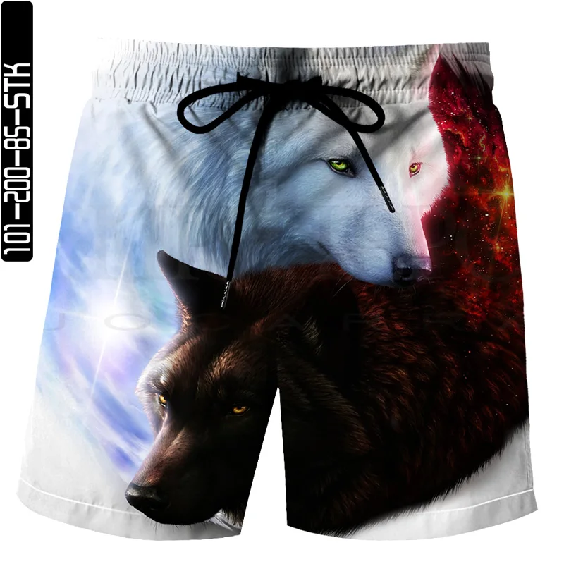 

2021 new summer 3D digital printing shorts high quality beach pants graffiti wolf element popular new trend hip-hop style