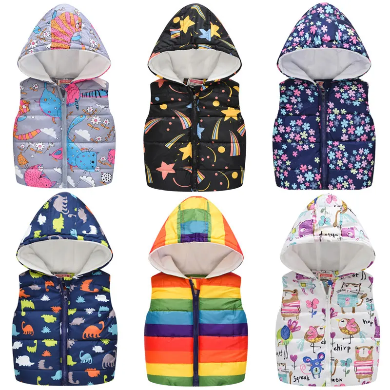 Жилет с капюшоном для маленьких мальчиков и девочек детская куртка