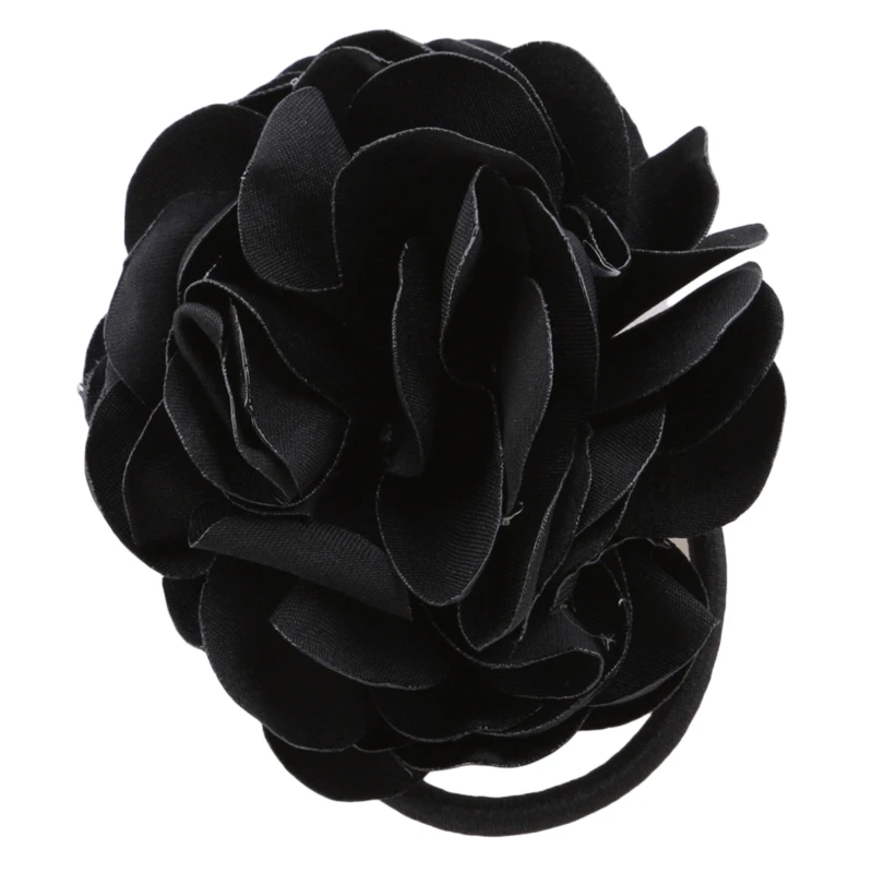 Эластичные резинки для волос с большими цветами розы милые девочек и женщин