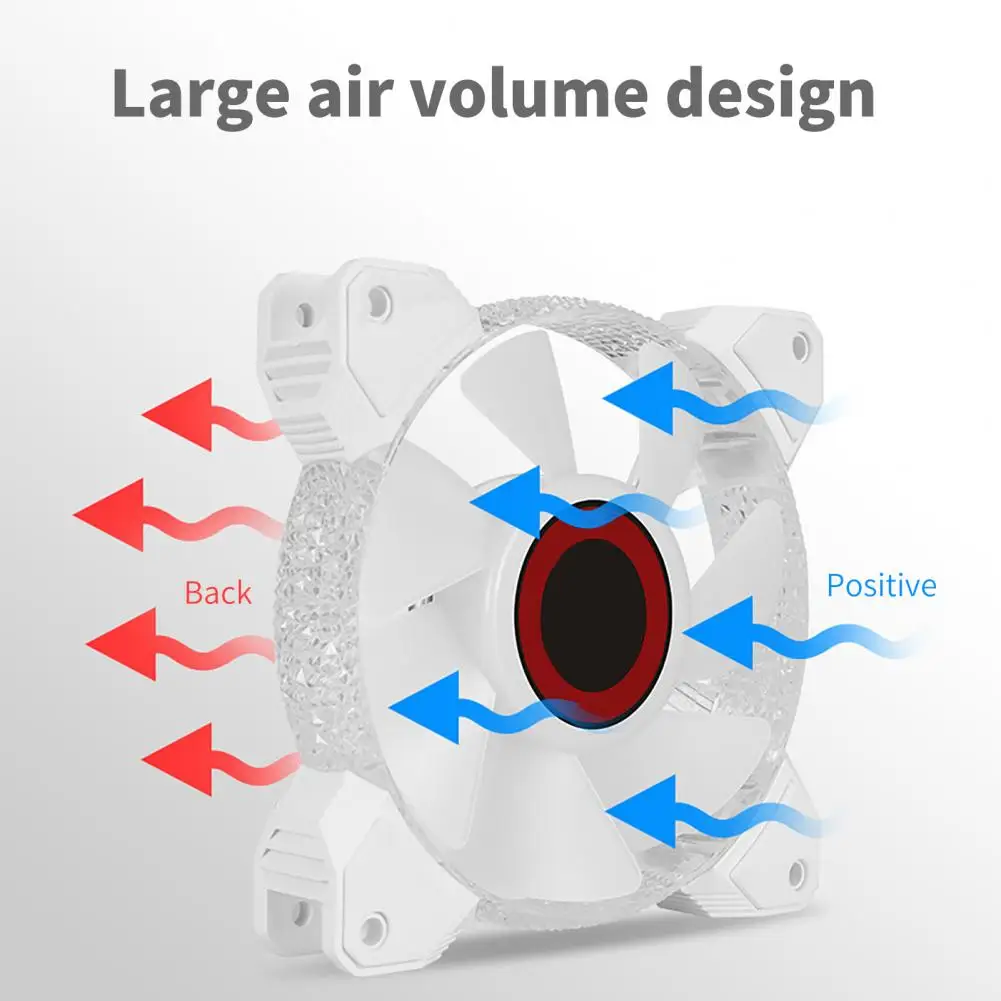 

Cooling Fan Fast Cooling Anti-vibration Cool ARGB Light 7-blade 12cm Computer Radiator for Motherboard