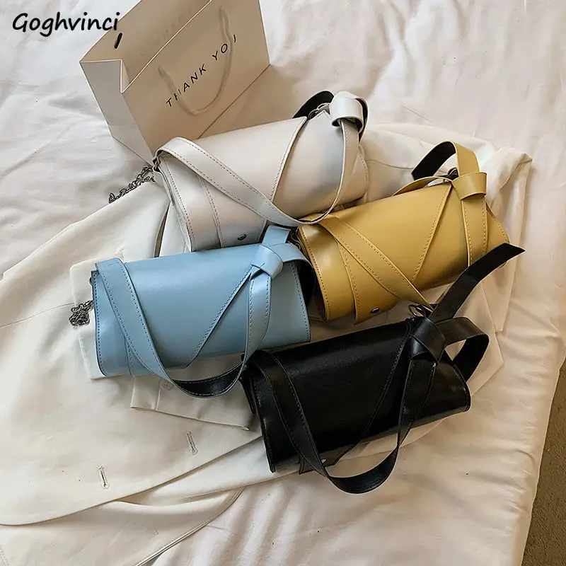

PU Leather Chain Shoulder Bags Women Solid Simple Underarm Elegant Handbags OL Luxury Texture Popular Retro Flap Bag Stylish Ins