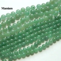 mamiam natural green aventurine beads 6 10mm smooth round stone diy bracelet necklace jewelry making gemstone gift design