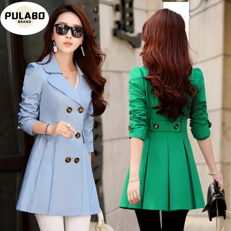 

Весна Лето в горошек пальто для женщин 2021 повседневные 7 Цвета отложной воротник Slim Fit двубортное Женское пальто размера плюс 3XL 4XL