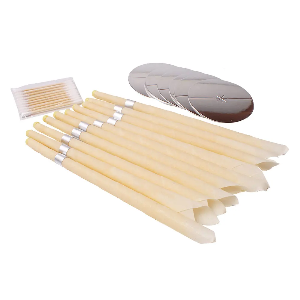 10Pcs Ear Wax Candle Beeswax Remover With Plug Healthy Care Removal 5pcs Trays And 10pcs Swab | Красота и здоровье