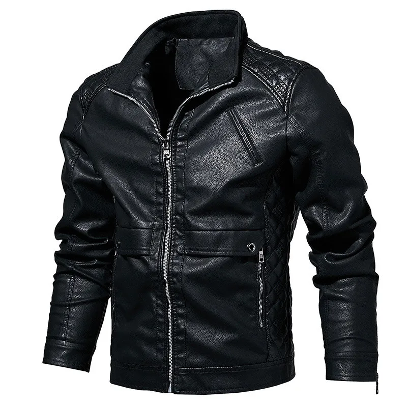 

Autumn Winter Men Leather Jacket Vintage Leather Coat Men Plus Size M-6XL Stand Collar Men Clothing Chaqueta Hombre Dropshipping