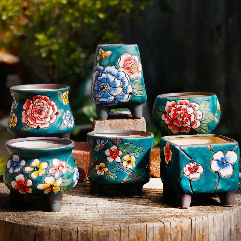 Ваза для суккулентов керамический цветочный горшок сочных растений маленький