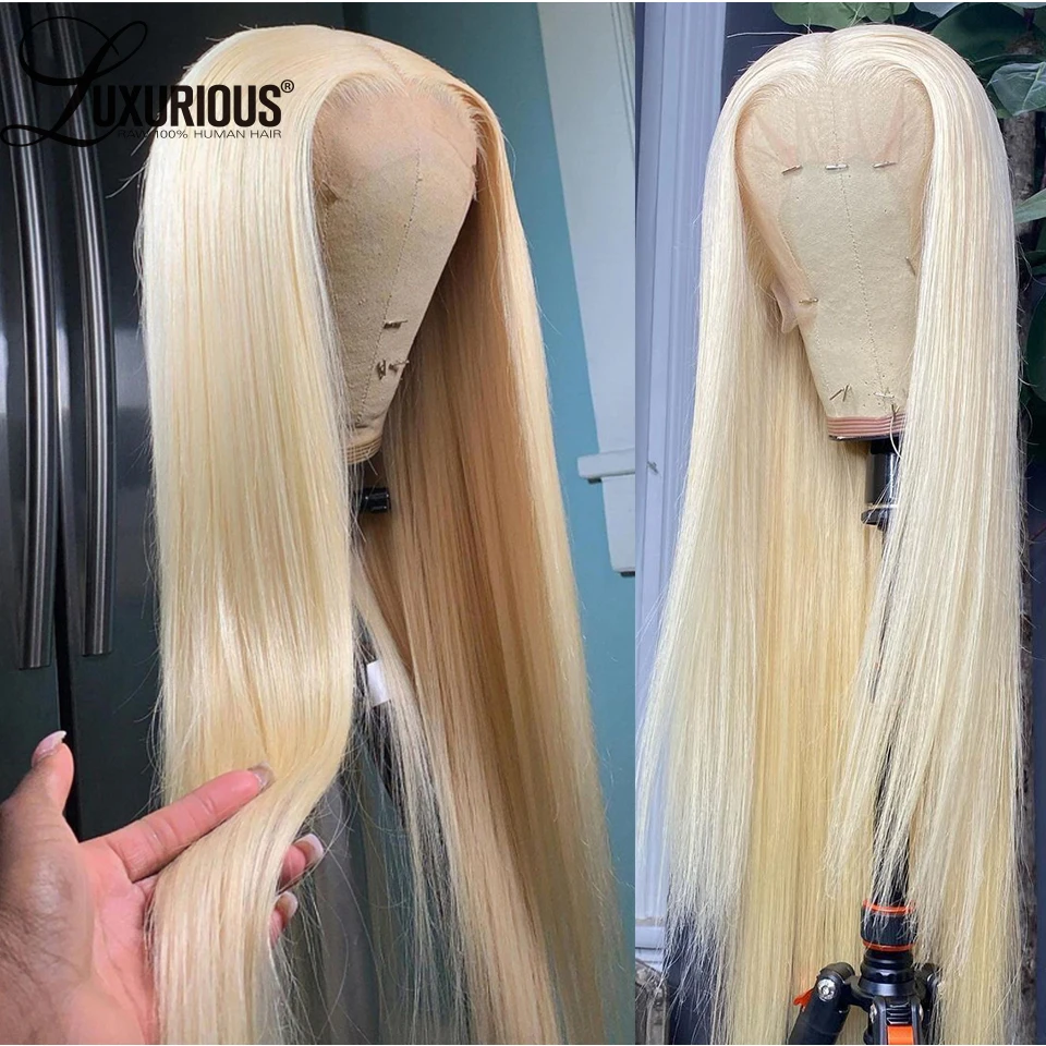 

Ash Blonde Lace Front Human Hair Wigs For Women 613 Lace Frontal Wig Transparent Lace Closure Wigs Brazilian Hair Pre Plucked