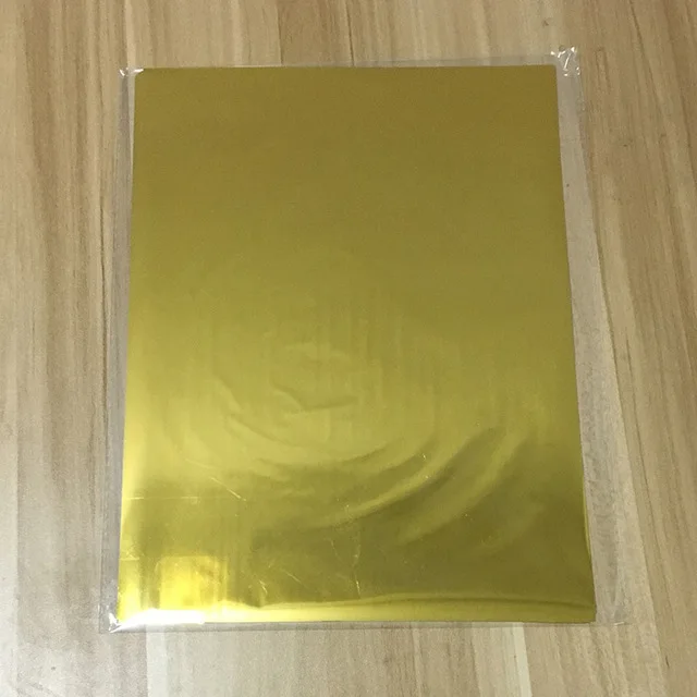 Gold 50 шт. золотой черный красный горячего тиснения фольги бумажный ламинатор ламинирование передача на элегантность лазерный принтер крафт бумага 20x29 см А4 - Color: Gold
