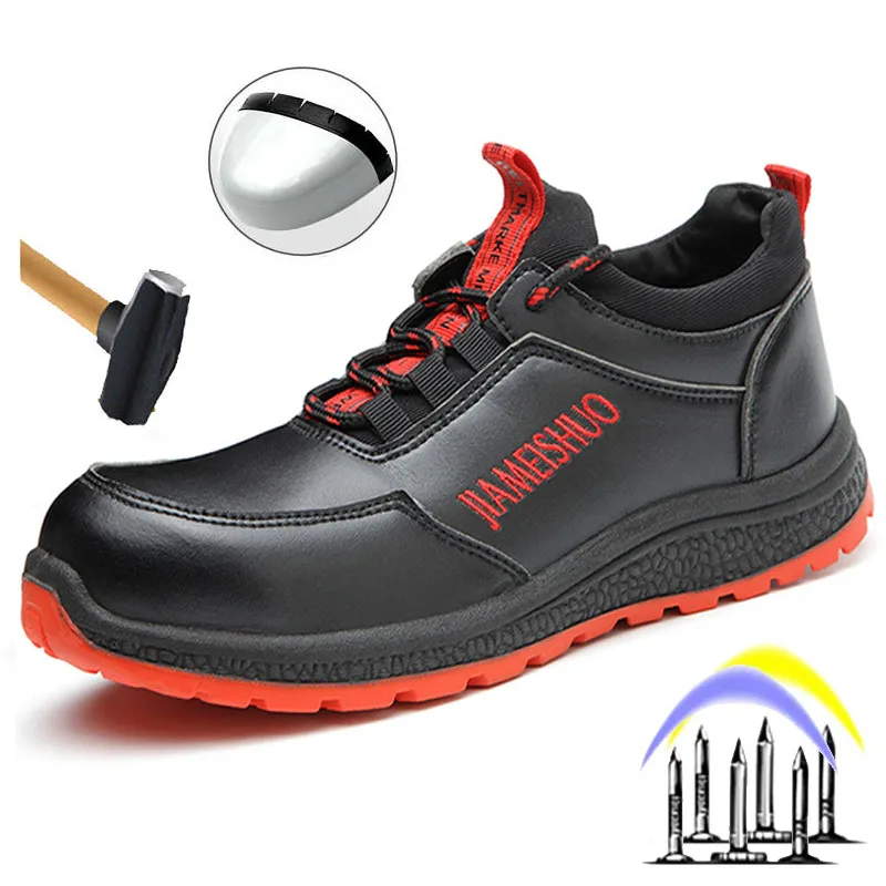 

Steel toe anti-smash anti-piercing and wear-resistant light work boots safety shoes protective anti-skid and oil-resistant men's