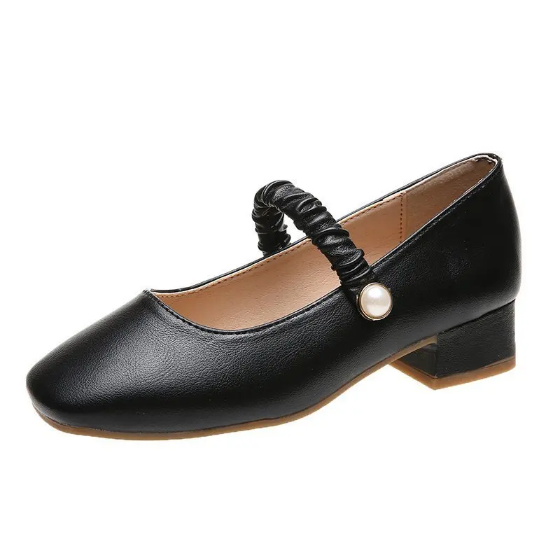 

Thick Heel Mary Jane Shoes Retro 2021 New Summer Fashion Single Shoes Hepburn Style Mid-heel Design Women's Shoes