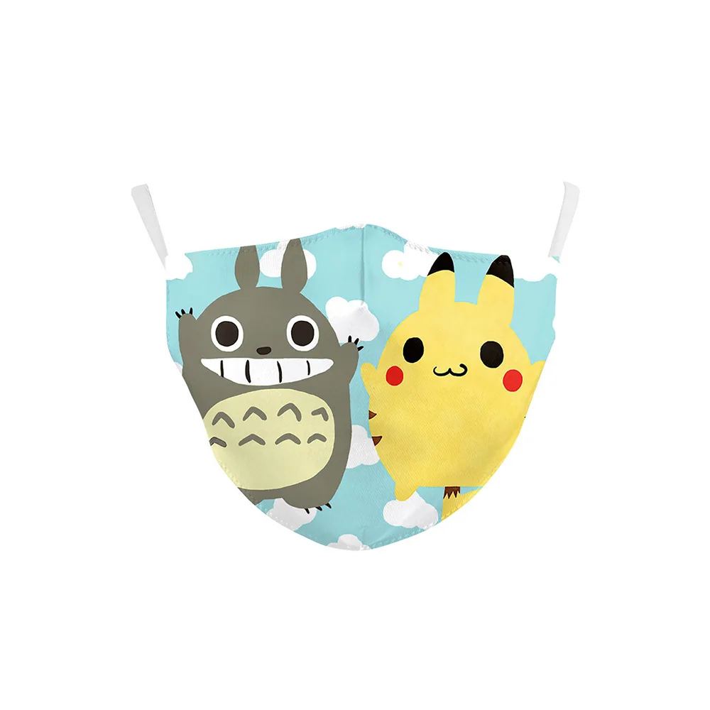 Защитная маска Pokemon Pikachu для лица и рта детская с мультипликационным принтом