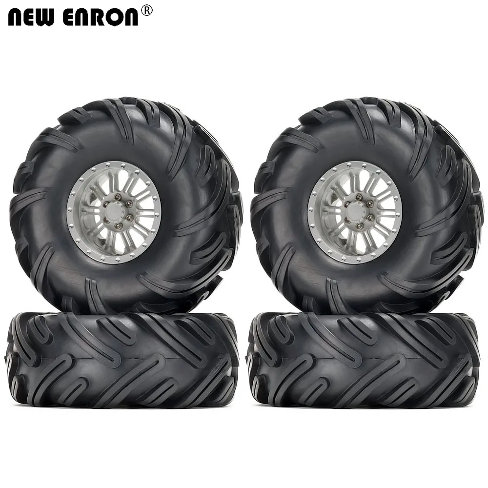 

NEW ENRON Alloy 2.2inch Beadlock Wheels Rim & Rubber Tires 4P for RC Car 1/10 SCX10 II 90046 90047 AXI03003 Wraith Traxxas TRX-4