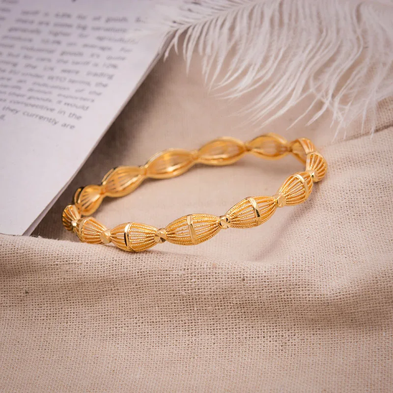 4 шт./лот 24K дубайский браслет-манжета золотого цвета браслет модные женские