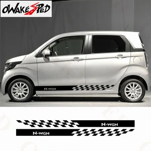 Спортивные полоски, наклейка на боковую дверь автомобиля для Honda N-WGN, городской автомобиль, гоночный стиль на Автомобильный кузов виниловый, наклейки, внешние аксессуары