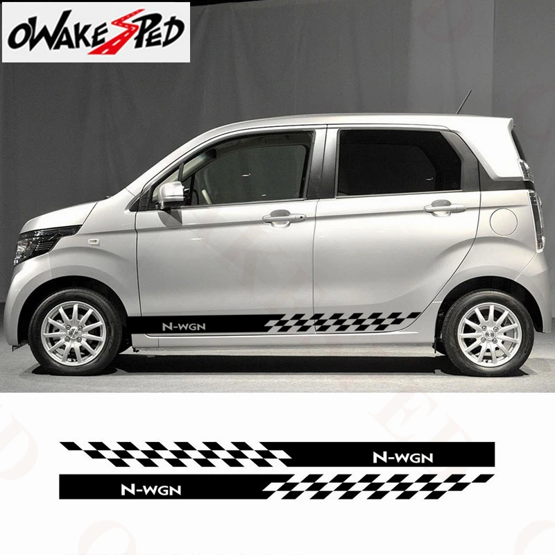 Спортивные полосы автомобиля боковой двери юбка стикер для Honda N WGN городской