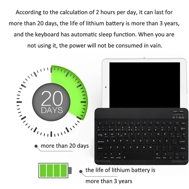 

Wireless Keyboard,Spanish Language / English Dual Language Bluetooth Keyboard for Microsoft/Surface Pro 3