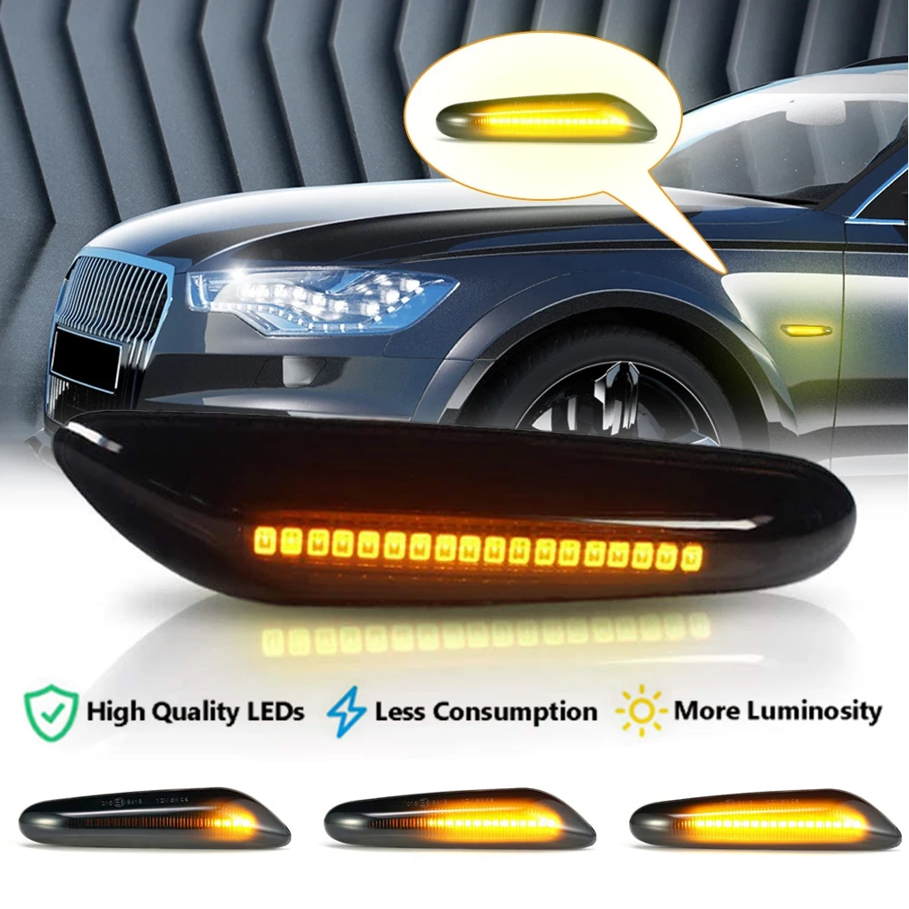 

2Pcs Amber High LED Side Marker Fender Turn Signal Repeater Light For BMW X3 E83 E46 E60 E90 E61 E81 E82 87 E88 E89 E91 E92 E93